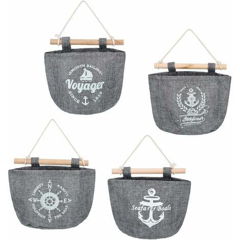 4 Pack Hanging Bags Storage Bag Hanging Organizer Bag Navy Wall Door Organizer
