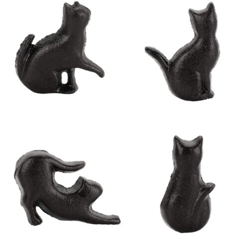 4 Pack Iron Cat Drawer Knobs Kitchen Cabinet Hardware Home Decor Cat Lovers