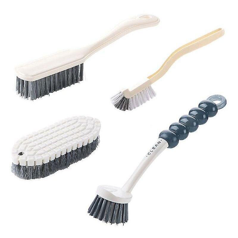 Xinuy - 4 Pack Kitchen Corner Cleaning Brush, Cleaning Brush, Dish Brush, Bottle Cleaning Brush, Shoe Cleaning Brush, Long Handle