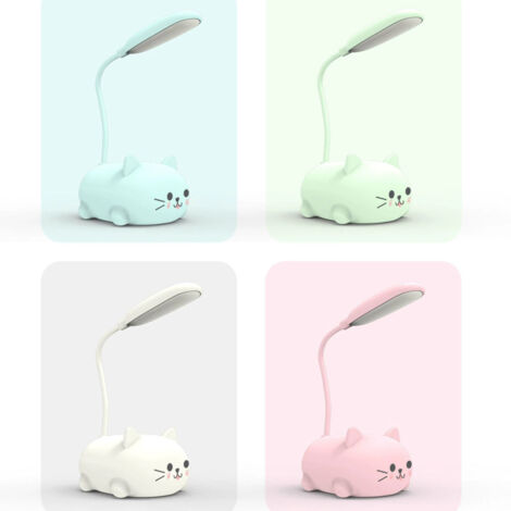 4 Pack Kitten Reading Light, USB Rechargeable Foldable Desk Lamp for Pets Learning Reading and Protecting Eyesight