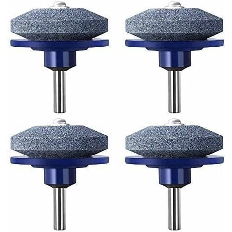 4 Pack Lawnmower Blade Sharpener, Universal Rotary Lawn Mower Sharpener Blade Wheel Stone for Almost All Power Drill Hand Drill