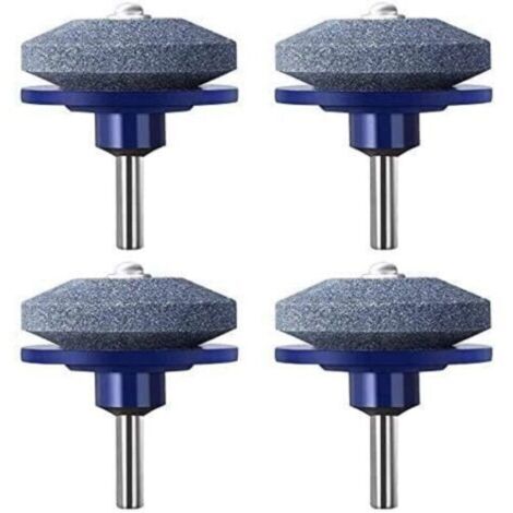 4 Pack Lawnmower Blade Sharpener, Universal Rotary Lawn Mower Sharpener Blade Wheel Stone for Almost All Power Drill Hand Drill