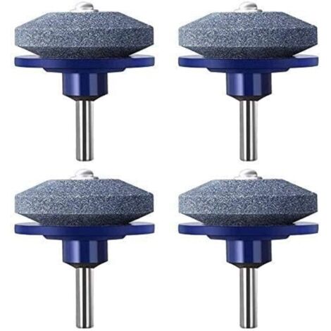4 Pack Lawnmower Blade Sharpener, Universal Rotary Lawn Mower Sharpener Blade Wheel Stone for Almost All Power Drill Hand Drill