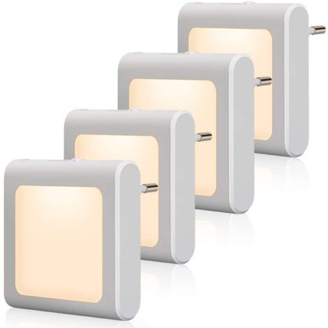 4 Pack LED Motion Sensor Night Lights  Auto Sensor, Soft Light, Easy Install for Stairs Hallway