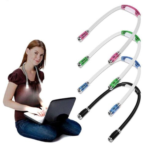 4 Pack LED Neck Reading Light, USB Rechargeable Flexible Neck Lamp, 4 Modes Hands-Free Bedside Lamp