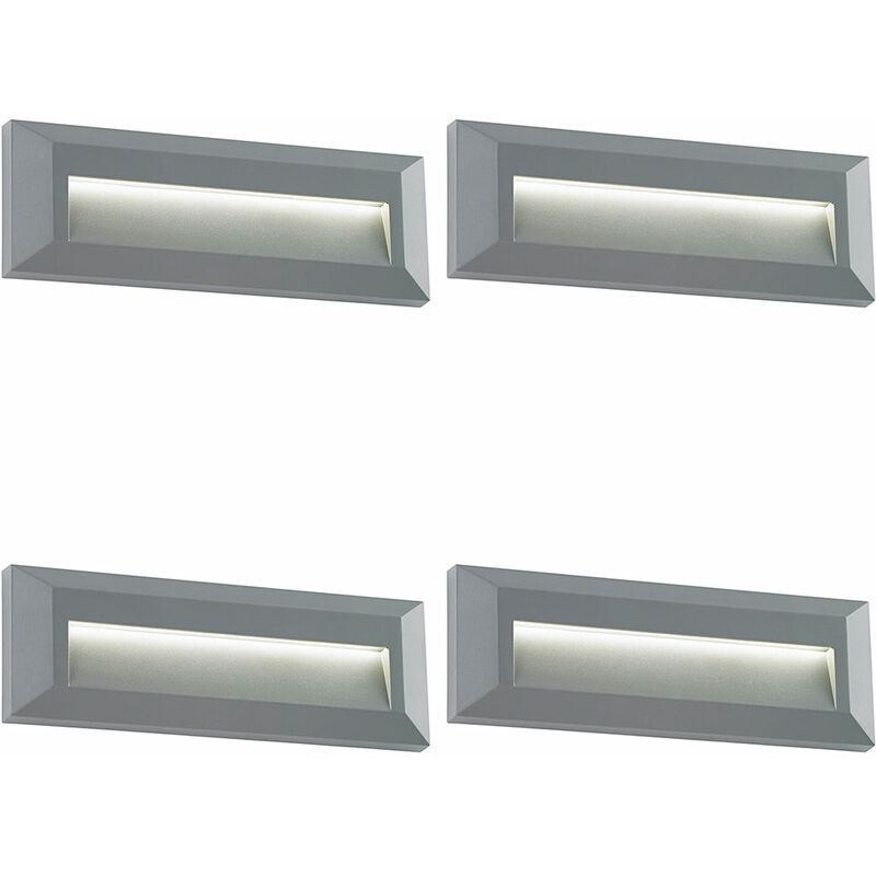 4 pack Outdoor Pathway Guide Light - Indirect 2W Warm White led - Gray abs