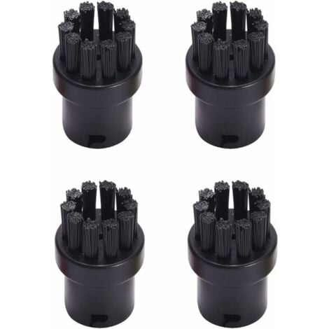 CYSLMUK 4 Pack Replacement Round Cleaning Brushes for Karcher SC1 SC2 SC3 SC4 SC5 SC7 Steam Cleaners (Black)