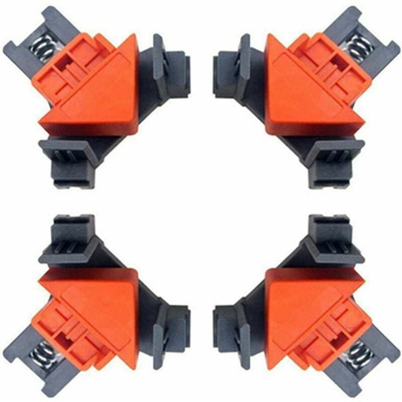 4 Pack Right Angle Clamps for Woodworking, Carpentry 90 Degree Right Angle Clamp Clip Quick Fix Picture Frame Corner Clamps