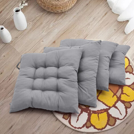4-pack Silver-grey Garden Chair Cushions 40cm W x 40cm D x 5cm H