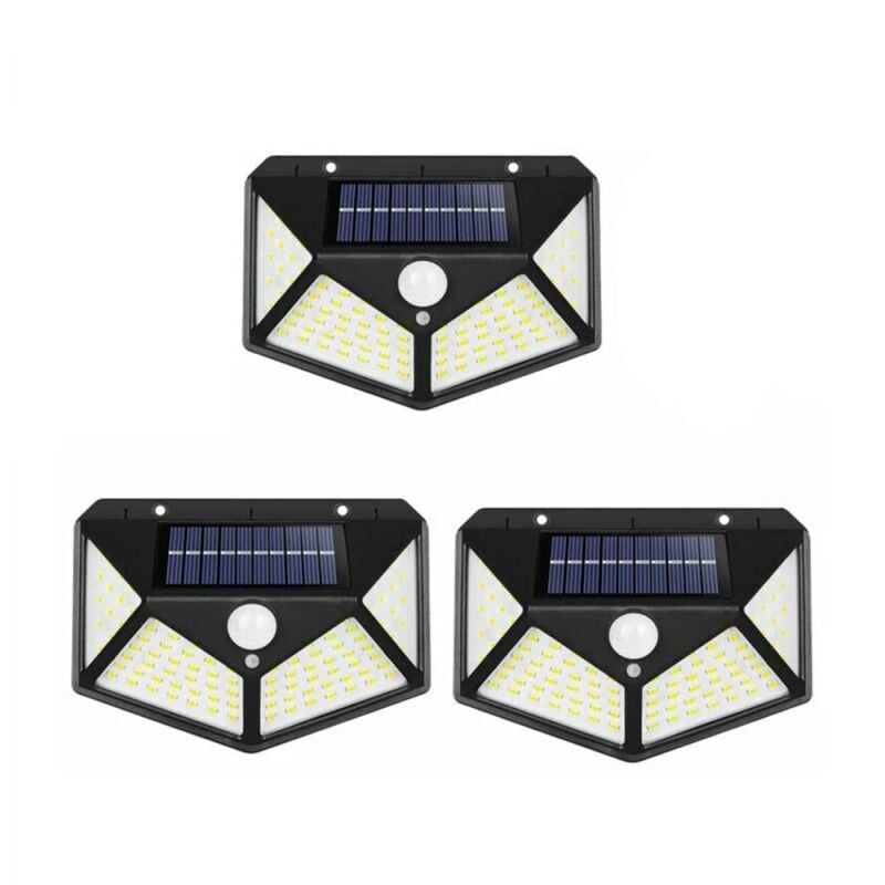 3 Pack Solar Lights Outdoor, 270 Beam Angle with Motion Sensor, IP65 Waterproof Solar Powered Wall Light for Backyard, Garden Fence, Patio, Front Door