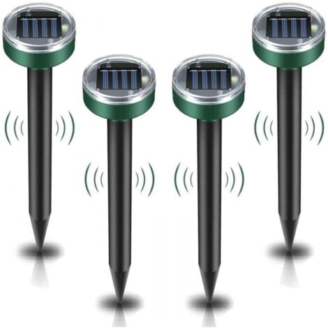 4 Pack Solar Mole Repellent, Ultrasonic Pest Repeller - Mole Control with IP65 Waterproof, Garden Mole Repellent YMYNY Mole Repellent