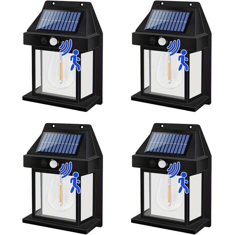 Image of 4 Pack Solar Wall Lights Outdoor&hellip;
