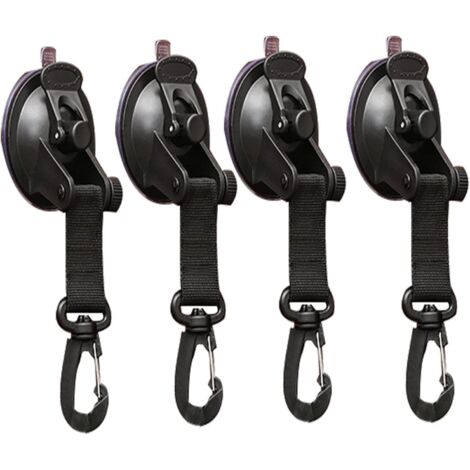 4 Pack Suction Cup Anchor Suction Cup Fixing with Hook Multifunction Suction Cup for Car Side Tents Car Suction Cup Hook Suction Cup with Tie Down Hook Fixing