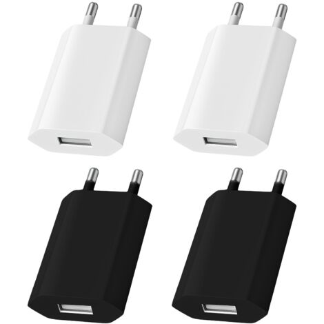 4 Pack USB Charger, 5V 1A USB Socket, 5V 1A Socket Head, Universal Fast Charging Wall Adapter, Mobile Power Head Charging Compatible with Samsung, iPhone, Tablets