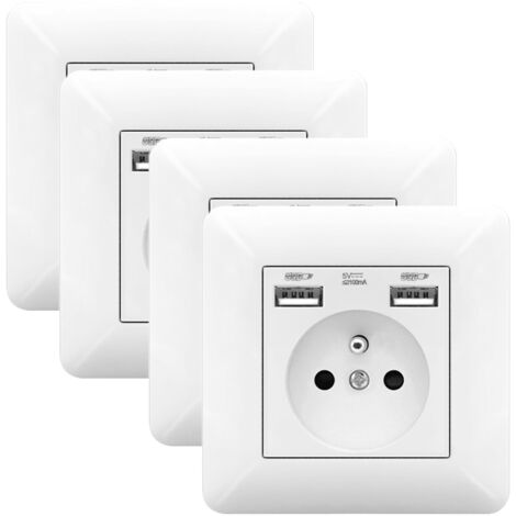 4 Pack Wall Socket with USB Ports and AC Outlet – Power Outlet USB