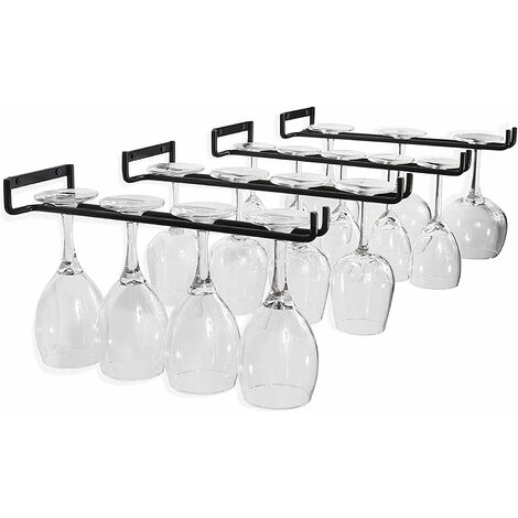 4 Pack Wine Glass Racks,Wine Glass Racks Wall Mounted,Hanging Wine Glass Rack Cups Holder for Bar Kitchen Cabinet