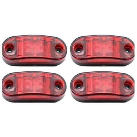 4 packs de feux de position latéraux à LED, 12-24V blanc rouge, feux d'avertissement double face, feux de stationnement de remorque de camion, feux de dégagement