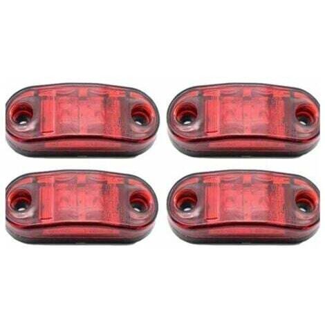 4 packs de feux de position latéraux à LED, 12-24V blanc rouge, feux d'avertissement double face, feux de stationnement de remorque de camion, feux de dégagement