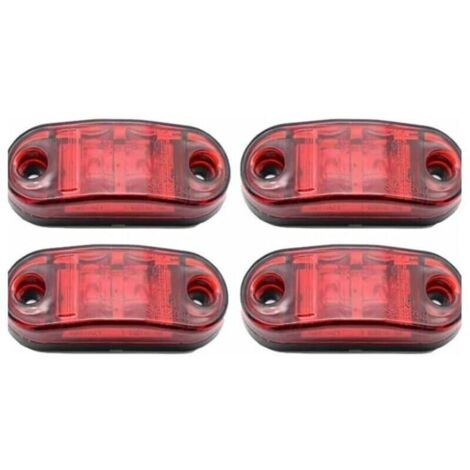 4 packs de feux de position latéraux à LED, 12-24V blanc rouge, feux d'avertissement double face, feux de stationnement de remorque de camion, feux de dégagement