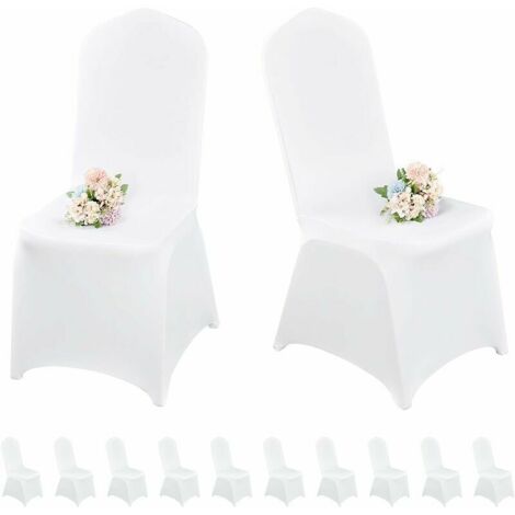 4 Packs Housses de Chaise Blanches Housses de Chaise de Salle à Manger Housses de Chaise en Spandex pour Salon-Housses de Chaise de Salle à Manger Universelles Protecteur pour Mariage Ephé