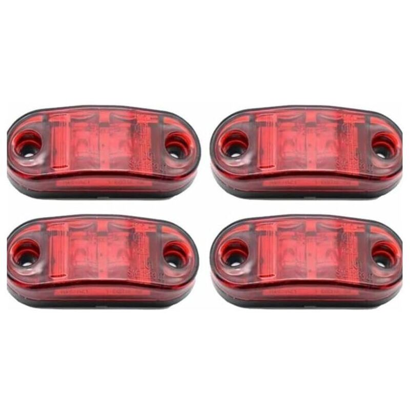 4 Packs led Side Marker Lights, 12-24V White Red Double Side Warning Lights Truck Trailer Parking Lights Clearance Lights