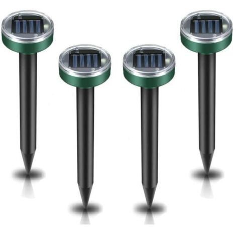 4 Packs Répulsif Anti-Taupes Solaire Professionnel, Ultrasonique, Écologique pour Jardin