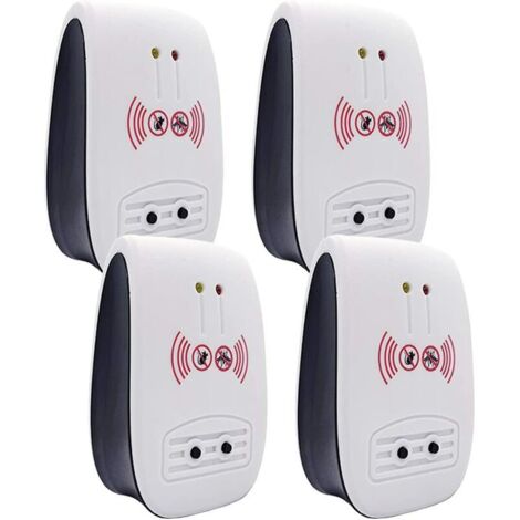 4 Packs Répulsif Ultrasons, Intérieur Electronique Ultrasonic Pest Repeller pour Insectes, Moustiques, Souris, Fourmis, Cafards - (Mise à niveau, prise standard européenne), Ensoleillé