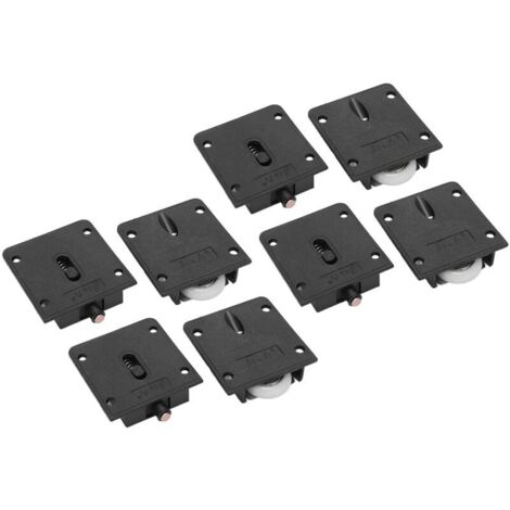 4 paia di rotelle in nylon, ruote singole per mobili, armadi, guardaroba e porte scorrevoli.