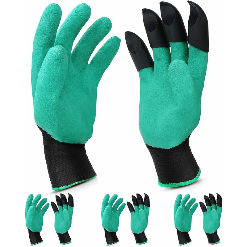 4 paires de gants de jardinage avec griffes imperméables et respirants pour creuser,planter,désherber,protéger les ongles et les doigts,meilleur