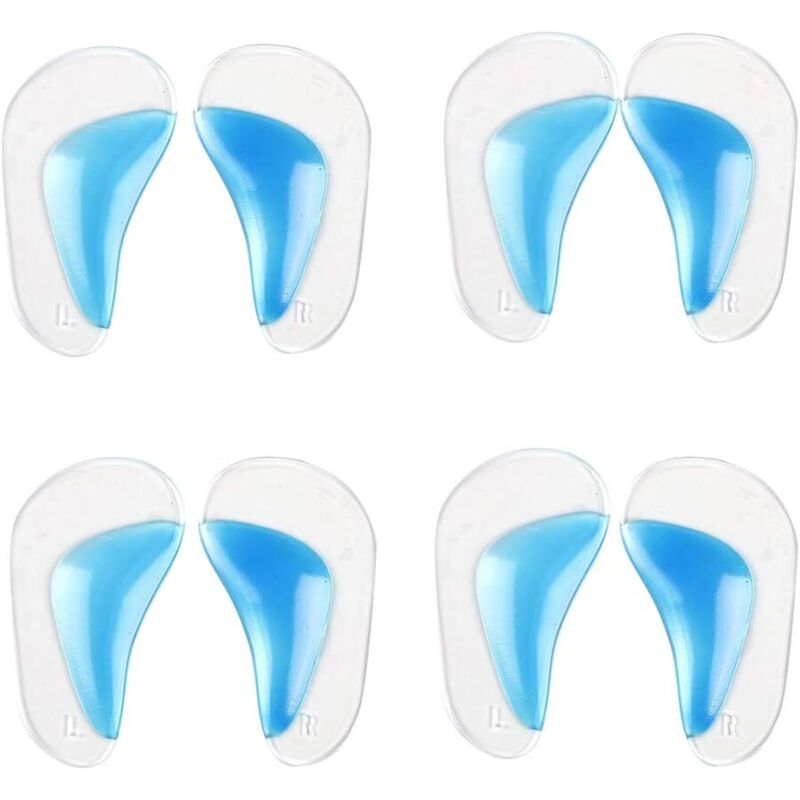 4 paires de sems intérieures de soutien de la voûte plantaire en gel, sems orthopédiques en silicone