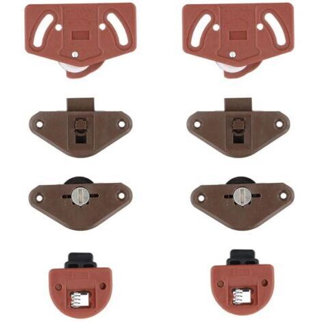4 Paires Roue de Placard Porte Coulissante Garniture pour Porte Coulissante Guide Roulettes De Porte Coulissante Armoire Garde-robe Roue Guide Poulie Pièces de Porte Coulissantes