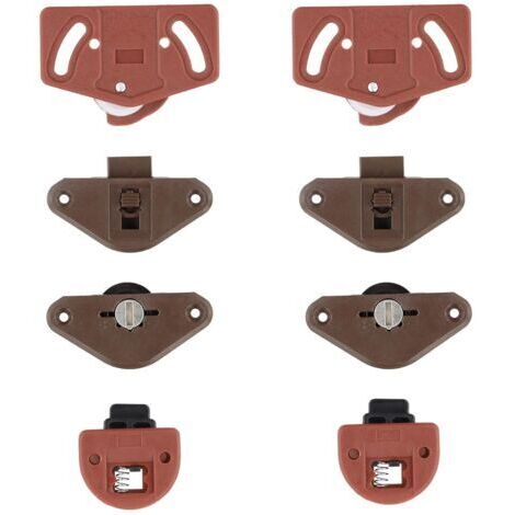 4 Paires Roue de Placard Porte Coulissante Garniture pour Porte Coulissante Guide Roulettes De Porte Coulissante Armoire Garde-robe Roue Guide Poulie Pièces de Porte Coulissantes