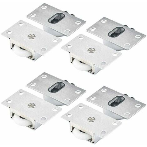 4 Paires Roues à Rouleaux pour Armoire Roues à Rouleaux pour Porte Coulissante Roulettes Placard Coulissant Galet de Armoire Porte Galet de Roulement