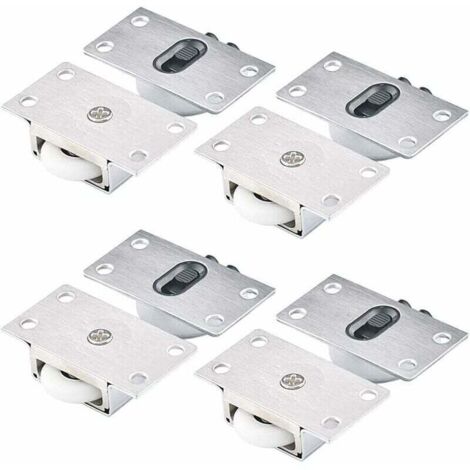 4 Paires Roues à Rouleaux pour Armoire Roues à Rouleaux pour Porte Coulissante Roulettes Placard Coulissant Galet de Armoire Porte Galet de Roulement de Porte pour Placard Fenêtre,
