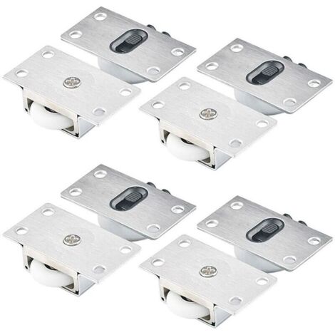 4 Paires Roues à Rouleaux pour Armoire Roues à Rouleaux pour Porte Coulissante Roulettes Placard Coulissant Galet de Armoire Porte Galet de Roulement-INHHUB