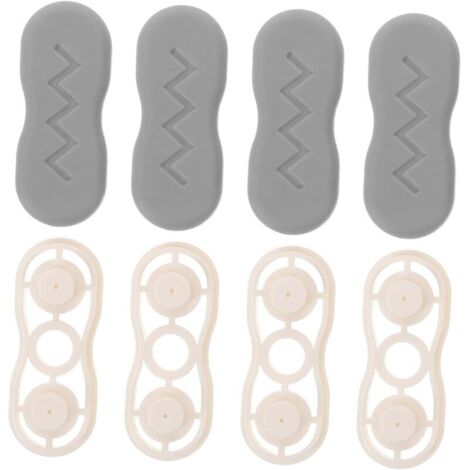 4 paires Tampons de Protection pour Abattant Wc de Joints Plastique Amortisseurs Silencieux pour Charnières de Siège Toilette Fixation pour Salle de Bain