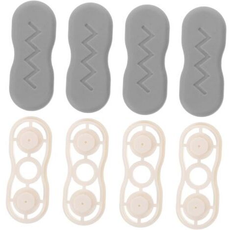 4 paires Tampons de Protection pour Abattant Wc de Joints Plastique Amortisseurs Silencieux pour Charnières de Siège Toilette Fixation pour Salle de Bain