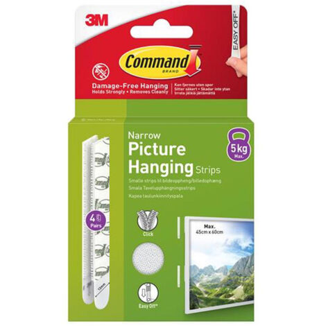 4 Pairs Command Picture Hanging Strips - Easy Wall Decor