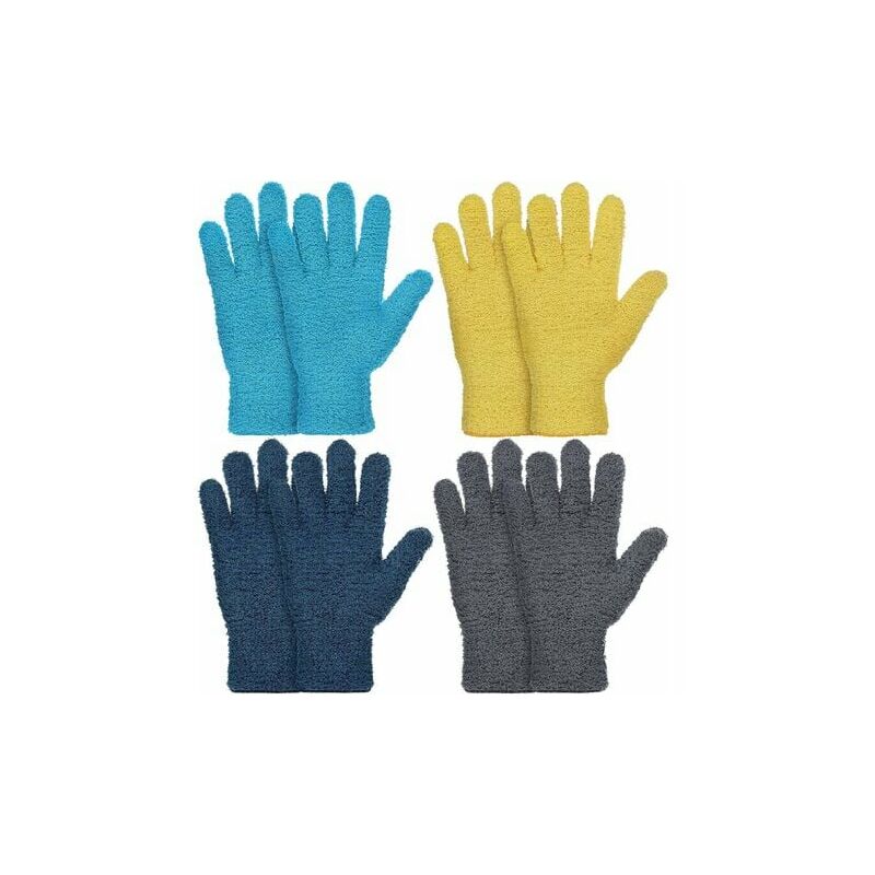 4 pairs of lylm microfiber cleaning gloves