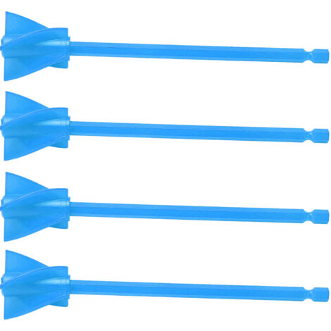 4 palette per miscelatore in resina, miscelazione forte e uniforme, 5 lame, attacco per trapano per vernice riutilizzabile, blu