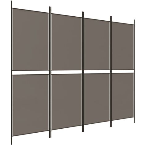 4-Panel Room Divider Anthracite 200x200 cm Fabric vidaXL