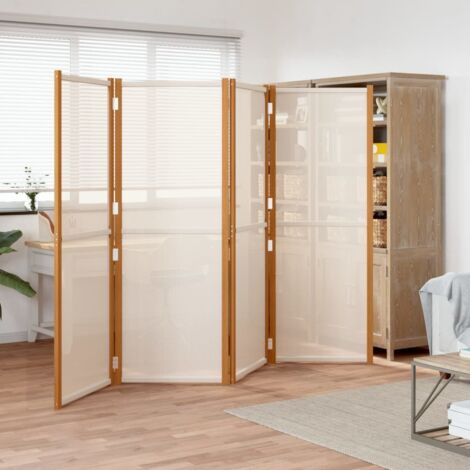 4-Panel Room Divider Cream White 280x180 cm vidaXL