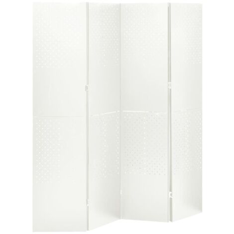 4-Panel Room Divider White 160x180 cm Steel vidaXL
