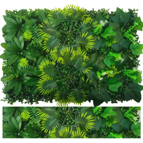 4 Paneles de Pared de Plantas Artificiales 40×60 cm – Modulares, Para Casa, Jardín, Oficinas, Café y Eventos