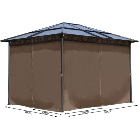 4 panneaux latéraux pour pavillon Hardtop 3x3.6m Set de panneaux latéraux rideaux d'intimité