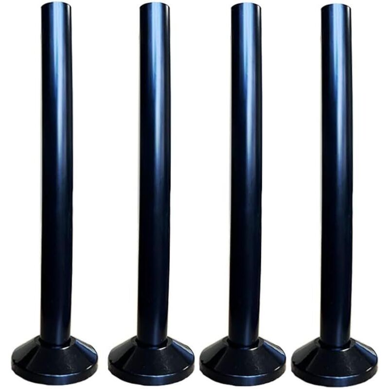 4 pares de cubiertas de plástico negro para tuberías de radiador, 16 mm x 200 mm, cubiertas para tuberías de calefacción central, accesorios de