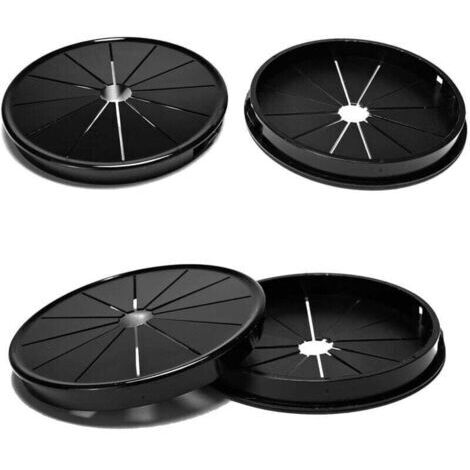 4 passe-câbles, clips de 100 mm de diamètre, passe-câbles ronds en nylon pour câbles de bureau, noirs