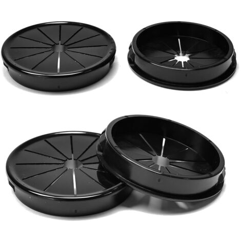 4 passe-câbles, clips de 63 mm de diamètre, passe-câbles ronds en nylon pour câbles de bureau, noirs