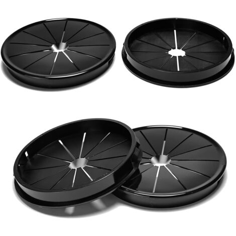 4 passe-câbles, clips de 90 mm de diamètre, passe-câbles ronds en nylon pour câbles de bureau, noirs