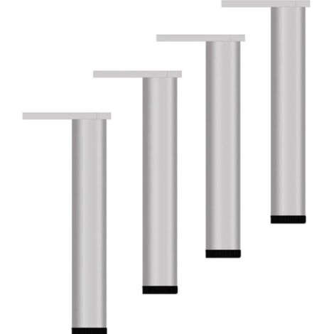 4 patas ajustables para muebles de 30 cm, modernas, para sofá, cama, de repuesto, plateadas, para mesa y armario.